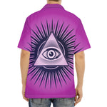 Purple Eye of Providence Print Aloha Shirt