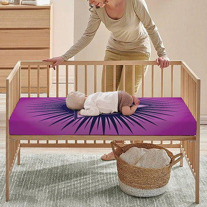 Purple Eye of Providence Print Baby Crib Sheet