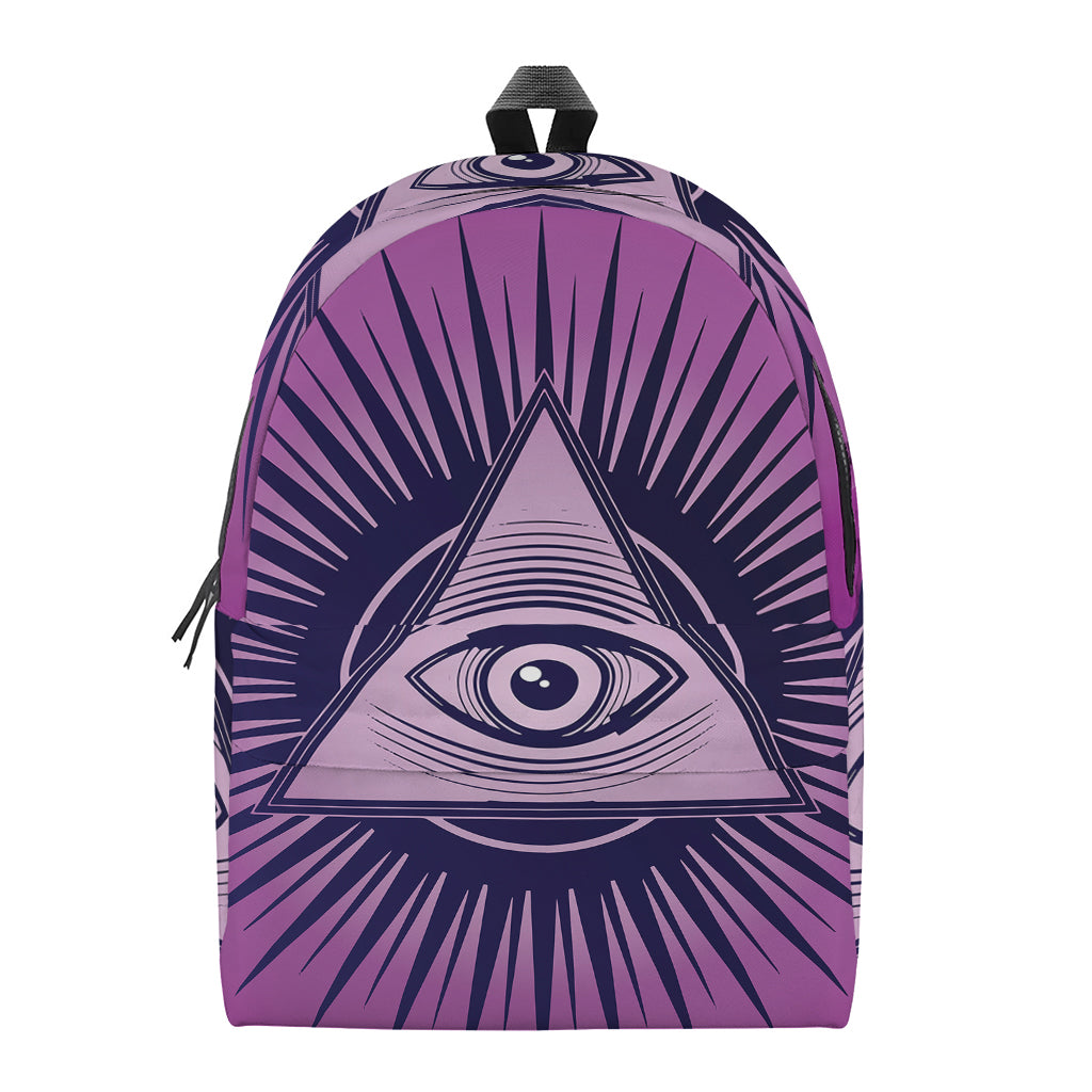 Purple Eye of Providence Print Backpack