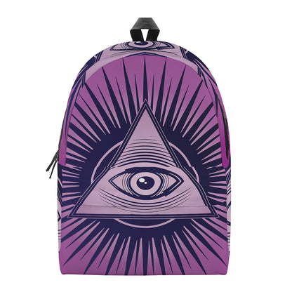 Purple Eye of Providence Print Backpack