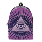 Purple Eye of Providence Print Backpack