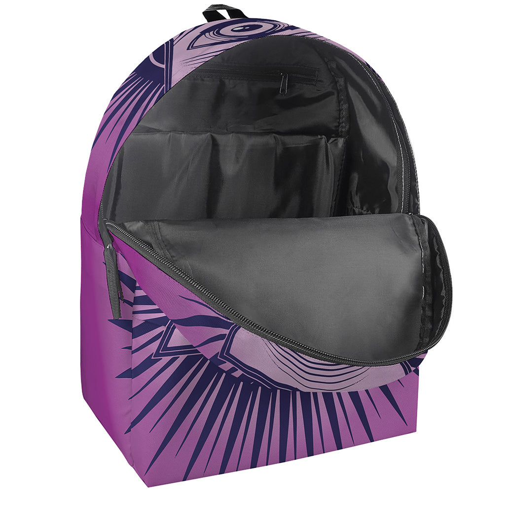Purple Eye of Providence Print Backpack