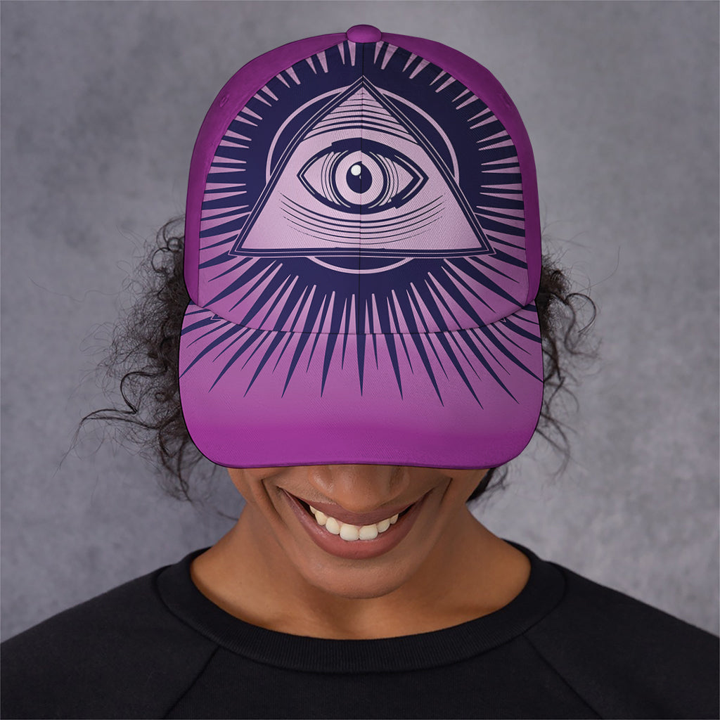Purple Eye of Providence Print Baseball Cap