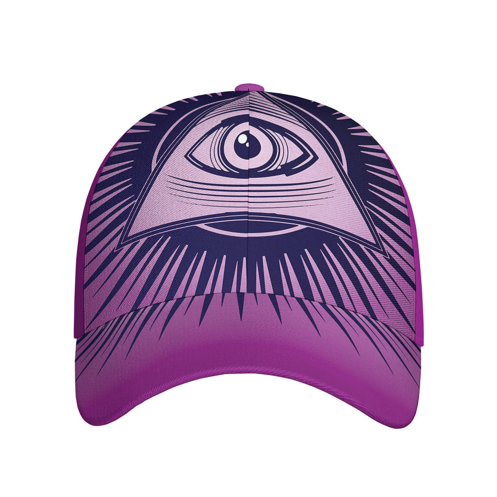 Purple Eye of Providence Print Baseball Cap