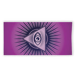 Purple Eye of Providence Print Beach Towel