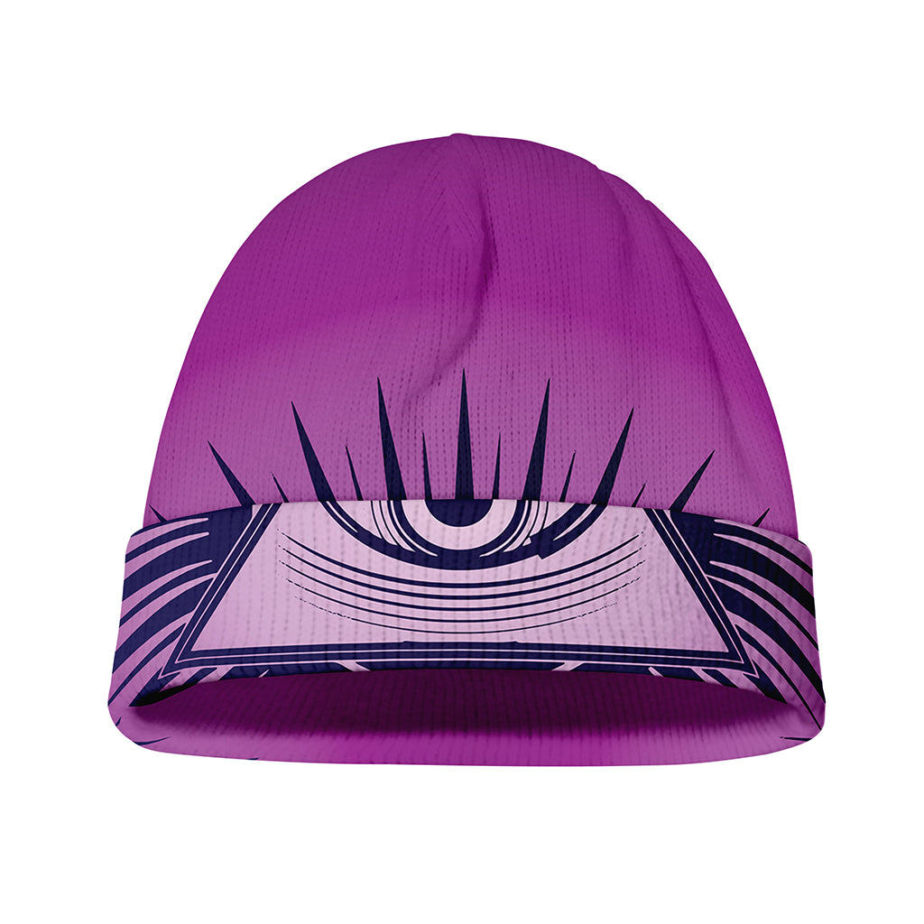 Purple Eye of Providence Print Beanie