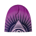 Purple Eye of Providence Print Beanie