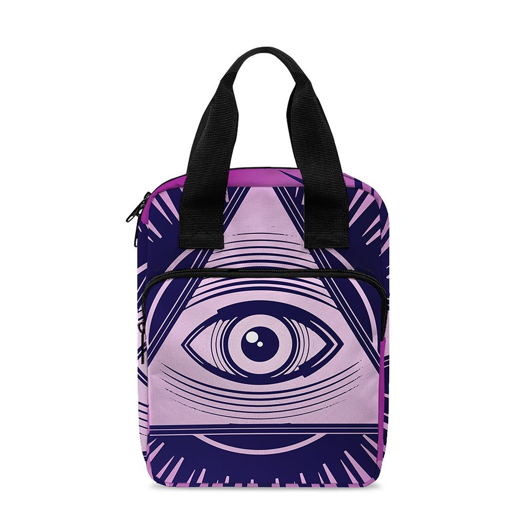 Purple Eye of Providence Print Bible Tote Bag