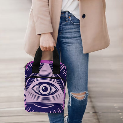 Purple Eye of Providence Print Bible Tote Bag