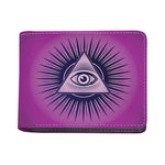 Purple Eye of Providence Print Bifold Wallet