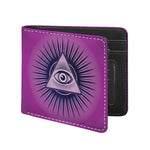 Purple Eye of Providence Print Bifold Wallet