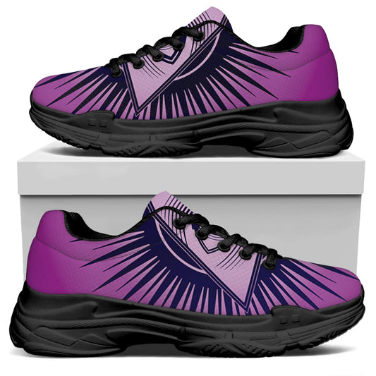 Purple Eye of Providence Print Black Chunky Shoes