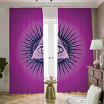 Purple Eye of Providence Print Blackout Pencil Pleat Curtains