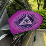 Purple Eye of Providence Print Car Side Mirror Covers