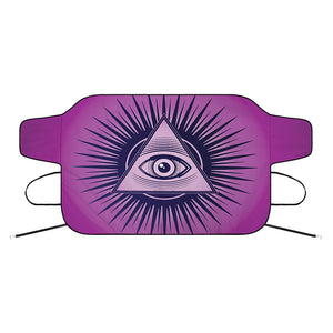 Purple Eye of Providence Print Car Windshield Snow Cover