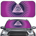 Purple Eye of Providence Print Car Windshield Sun Shade
