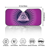 Purple Eye of Providence Print Car Windshield Sun Shade
