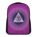 Purple Eye of Providence Print Casual Backpack