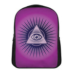 Purple Eye of Providence Print Casual Backpack