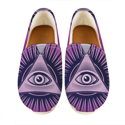 Purple Eye of Providence Print Casual Shoes