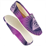 Purple Eye of Providence Print Casual Shoes