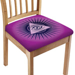 Purple Eye of Providence Print Chair Cushion Cover