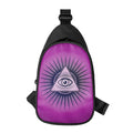 Purple Eye of Providence Print Sling Bag