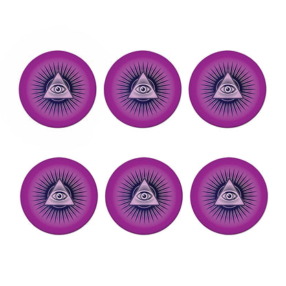 Purple Eye of Providence Print Coaster Set