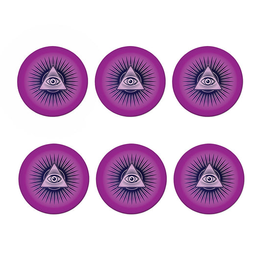 Purple Eye of Providence Print Coaster Set