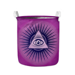 Purple Eye of Providence Print Collapsible Laundry Basket