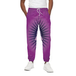 Purple Eye of Providence Print Cotton Pants