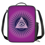 Purple Eye of Providence Print Crossbody Lunch Bag