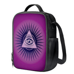 Purple Eye of Providence Print Crossbody Lunch Bag