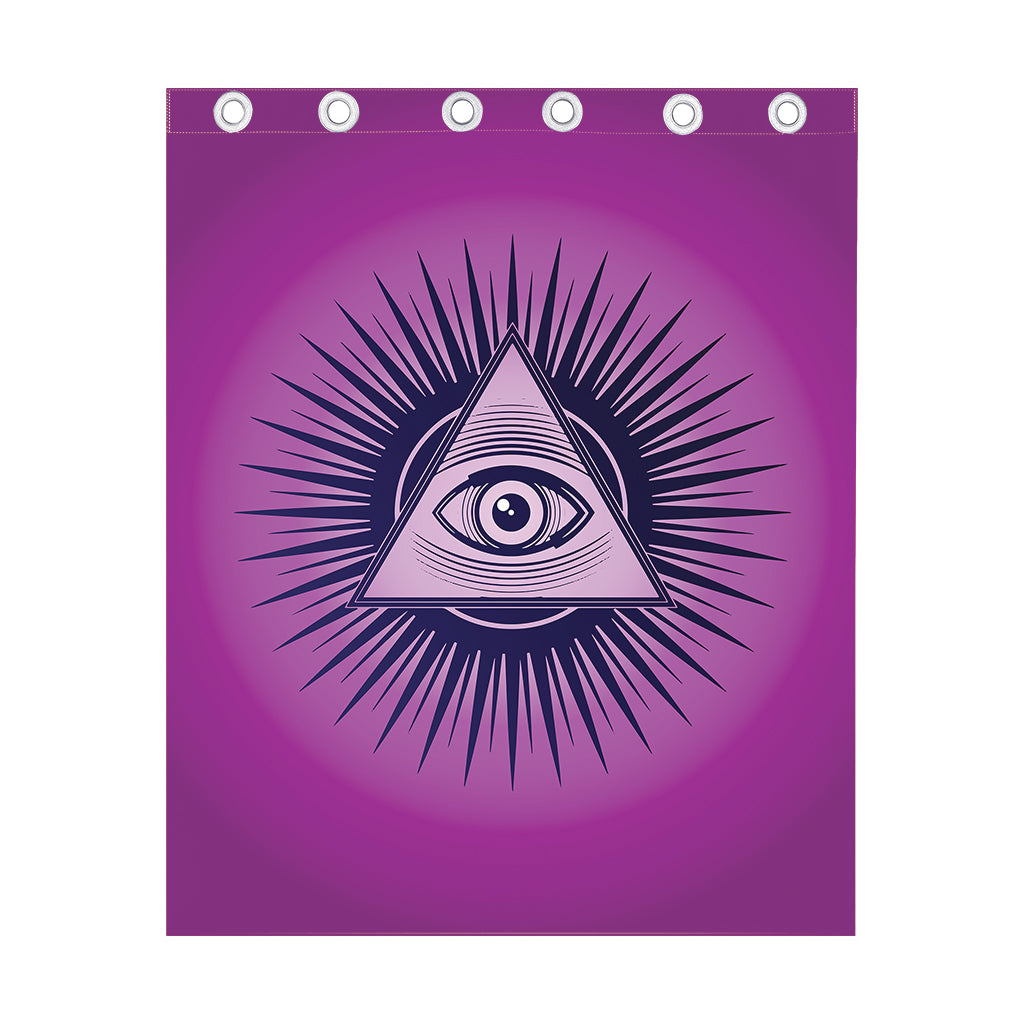 Purple Eye of Providence Print Curtain