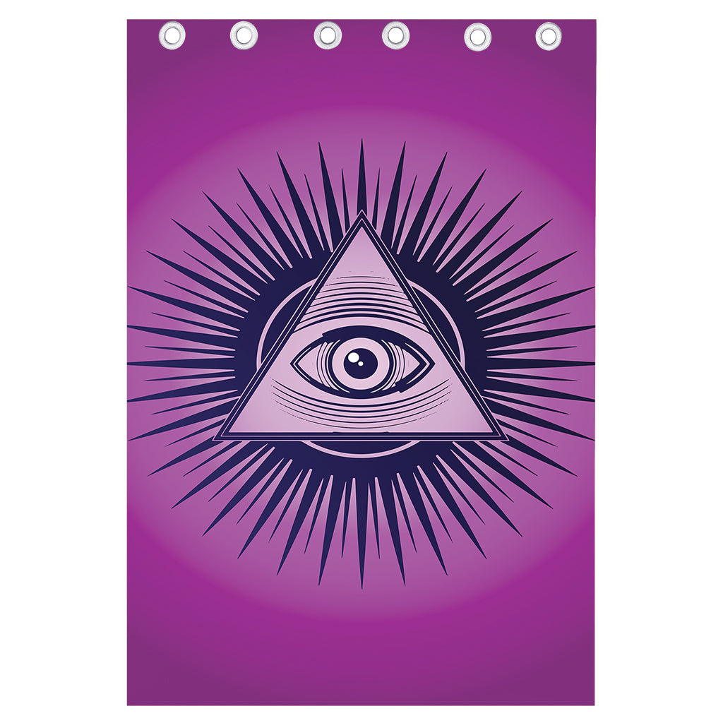 Purple Eye of Providence Print Curtain