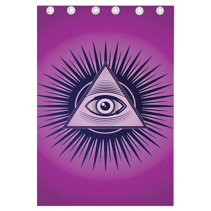 Purple Eye of Providence Print Curtain