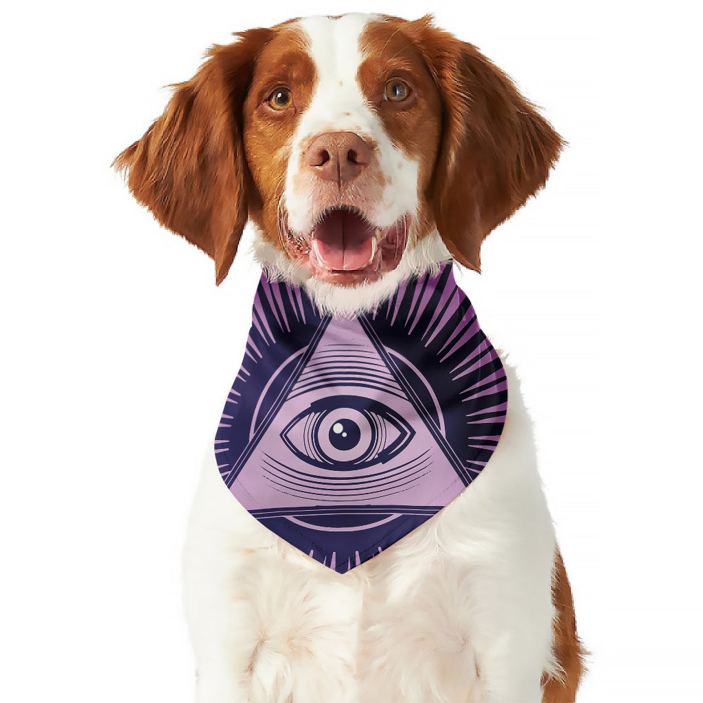 Purple Eye of Providence Print Dog Bandana