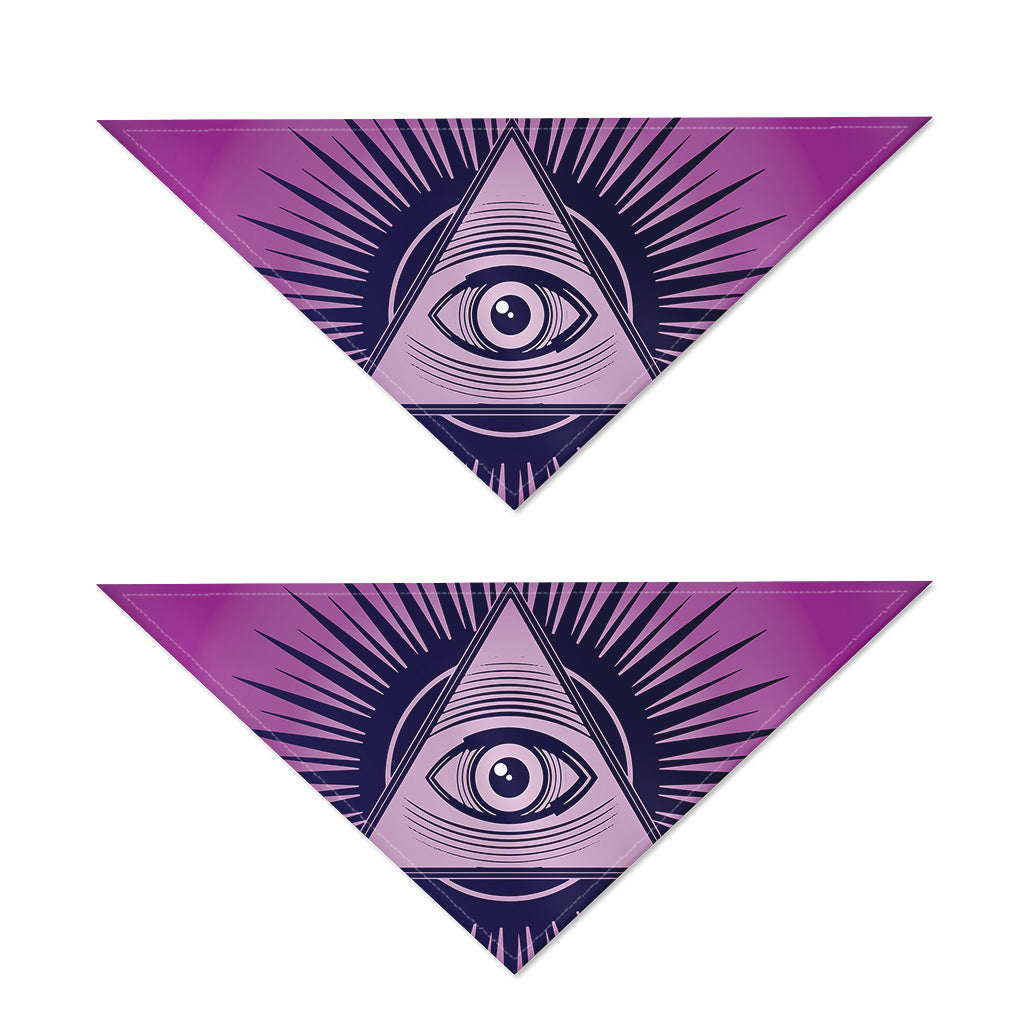 Purple Eye of Providence Print Dog Bandana