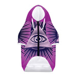 Purple Eye of Providence Print Dog Zip Up Hoodie