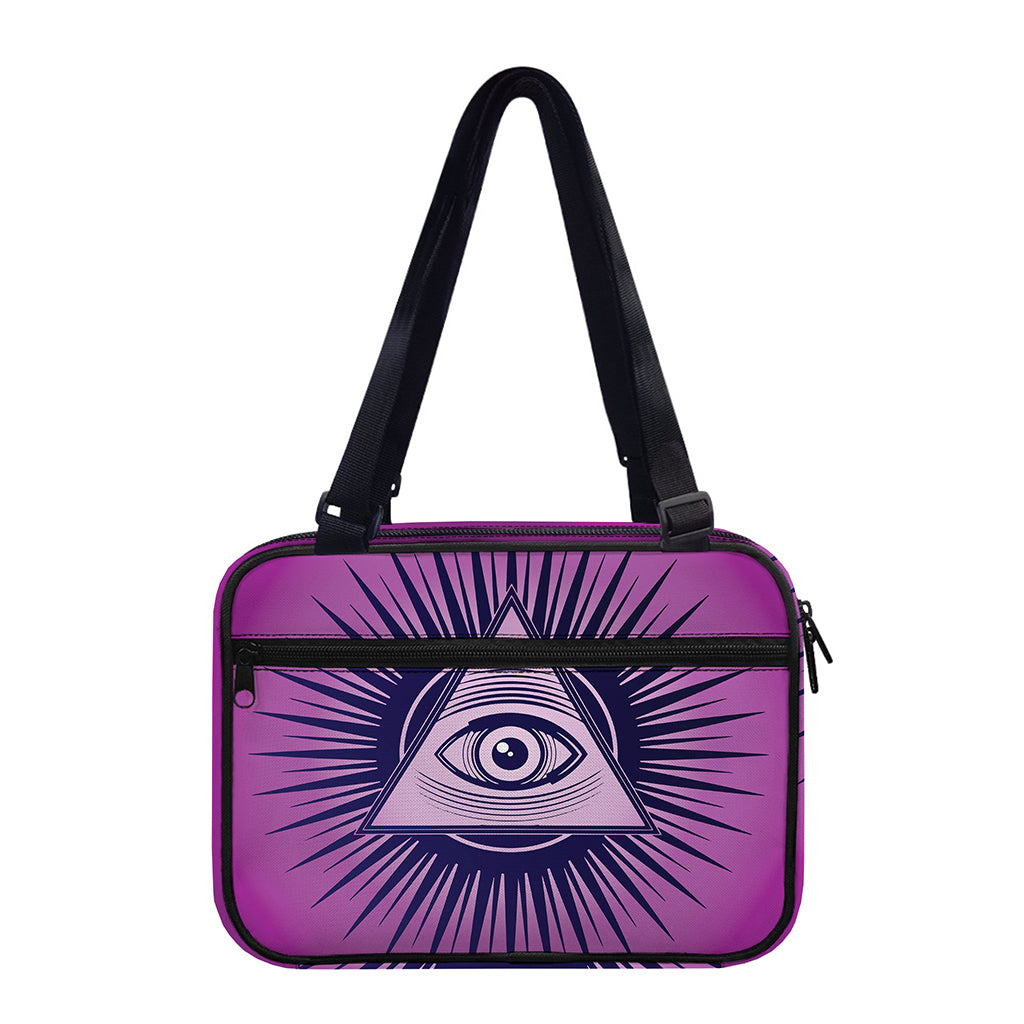 Purple Eye of Providence Print Double Strap Bible Bag