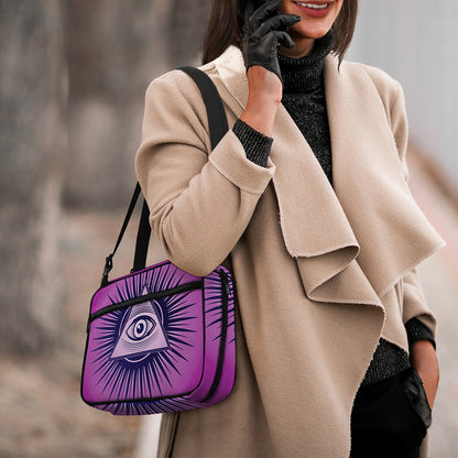Purple Eye of Providence Print Double Strap Bible Bag