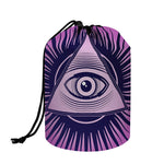 Purple Eye of Providence Print Drawstring Makeup Bag