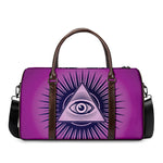 Purple Eye of Providence Print Duffle Bag