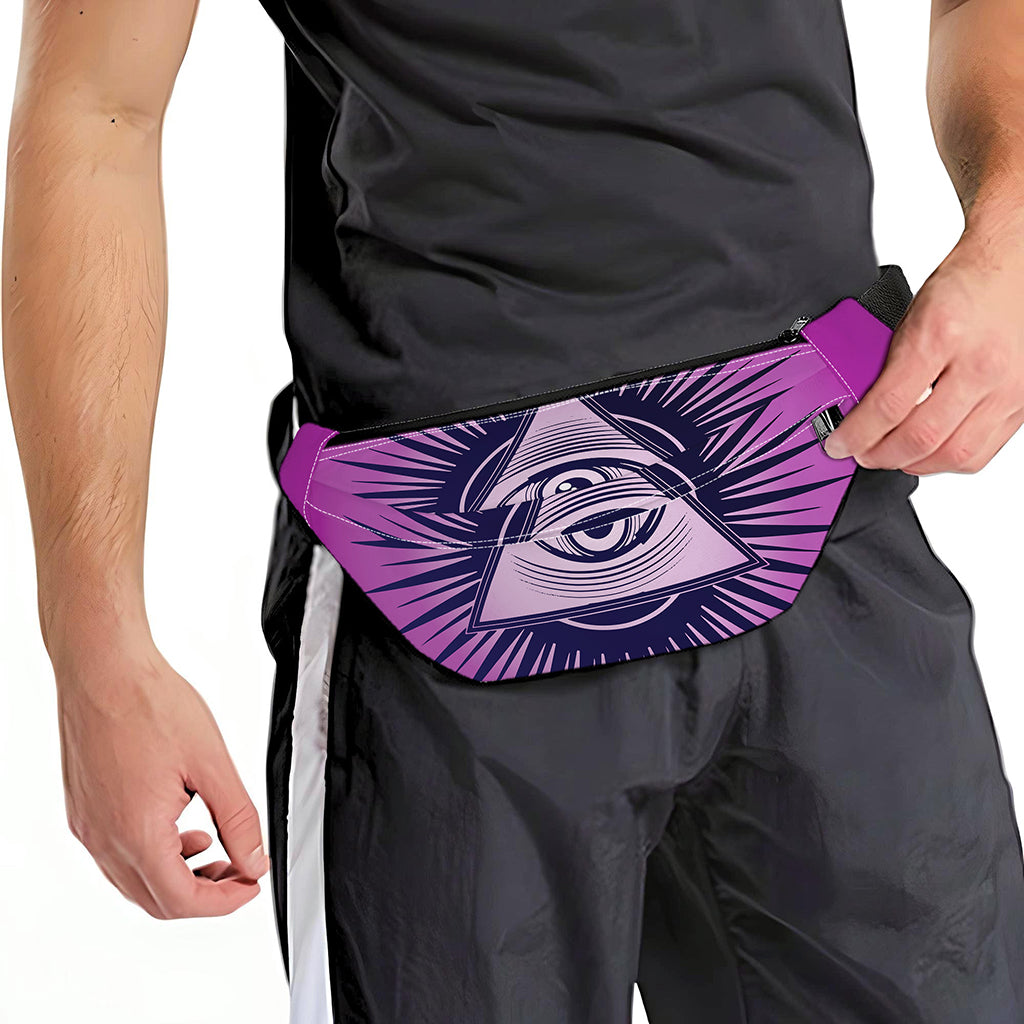 Purple Eye of Providence Print Fanny Pack