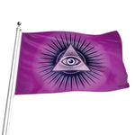 Purple Eye of Providence Print Flag
