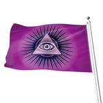 Purple Eye of Providence Print Flag