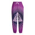 Purple Eye of Providence Print Fleece Lined Knit Pants