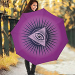 Purple Eye of Providence Print Foldable Umbrella