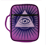 Purple Eye of Providence Print Front Pocket Bible Bag