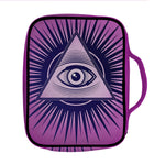 Purple Eye of Providence Print Front Pocket Bible Bag